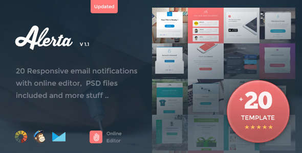 Alerta - 20 Responsive Email Notification + Online Editor