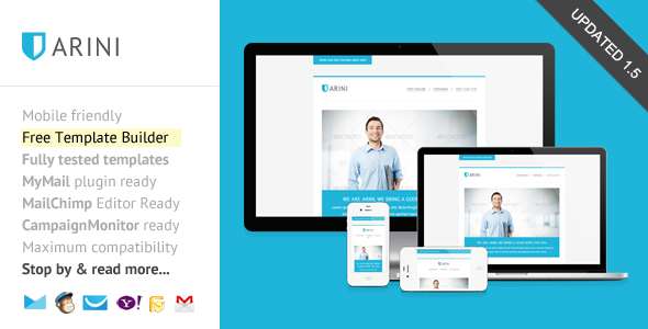 Arini, Responsive Newsletter with Template Builder