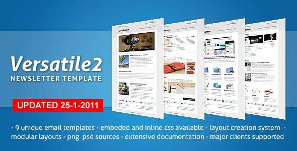 Versatile Newsletter 2 - 9 layouts, modular system