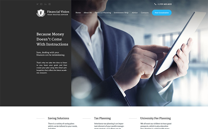 Financial Advisor Bootstrap Web Template