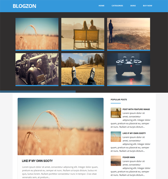blogzon flat blogger theme