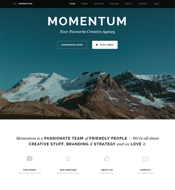 momentum one page drupal theme