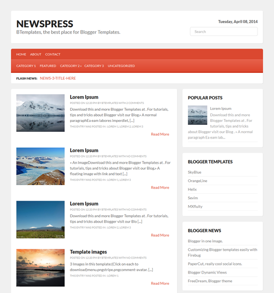 newspress minimal blogger theme