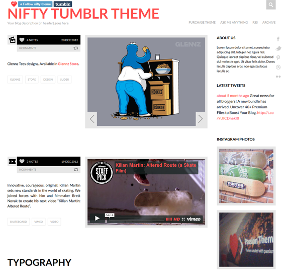 nifty flat tumblr theme