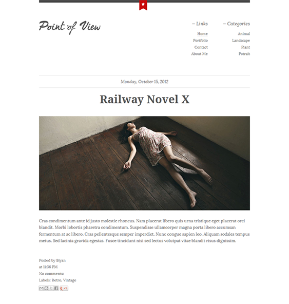 point of view minimal blogger theme