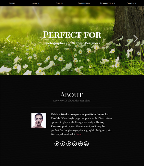 weeko dark tumblr theme