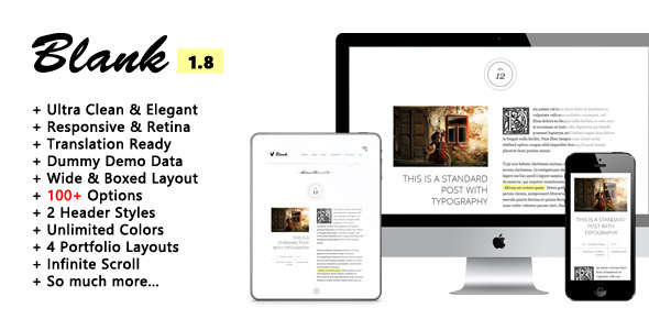 Blank - Elegant and Minimalist WordPress Blog