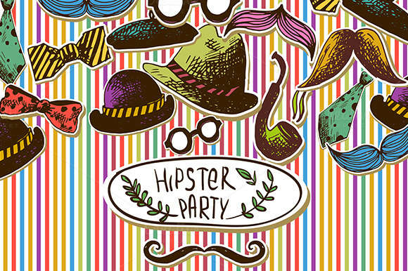 Hand Drawn Hipster Design Elements