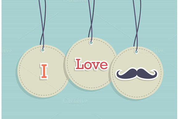 Hanging Vintage badges set