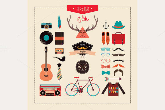 Hipster Stuff (vector design)