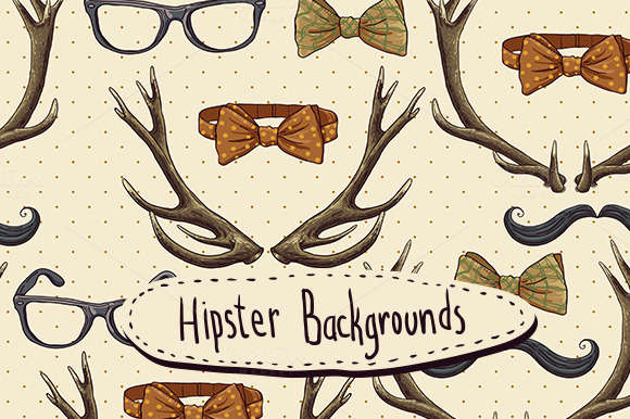 Hipster background with deer antlers