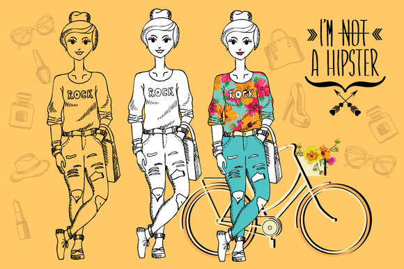 Hipster girls set