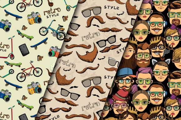 Hipster retro patterns
