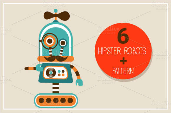 Hipster robots + pattern