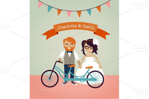 Hipster wedding invitation