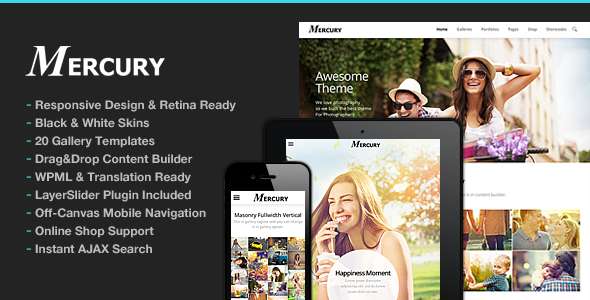 Mercury Responsive Portfolio Photography Theme