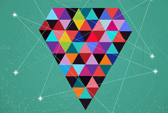 Retro trendy triangle diamond