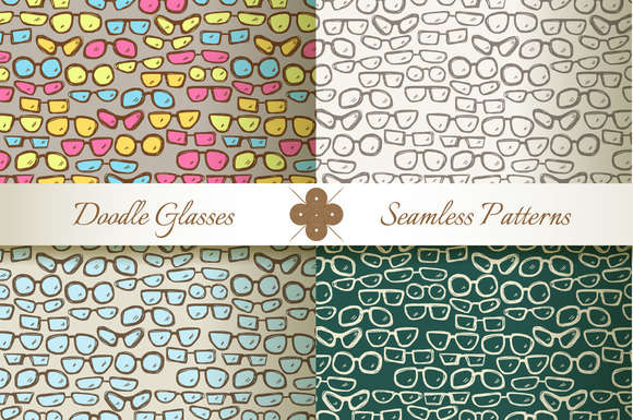 Seamless patterns with glasses