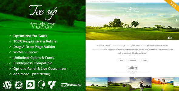 Tee Up - Elegant Golf WordPress Theme