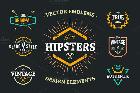 True Hipster Vector Set