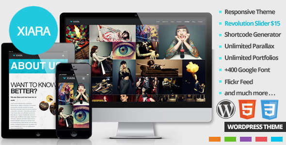 Xiara - Responsive WordPress One Page Parallax