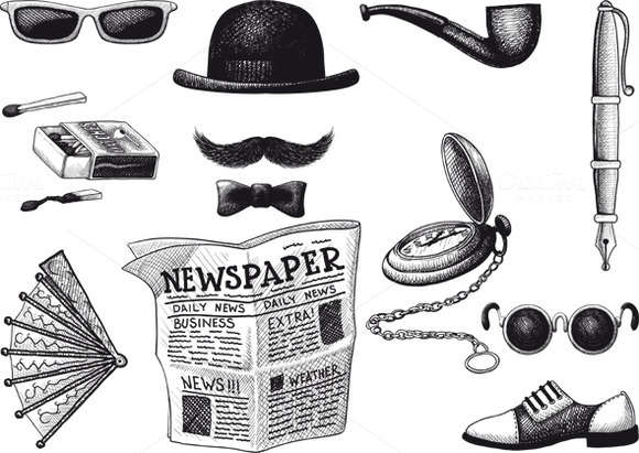 set of retro hipster