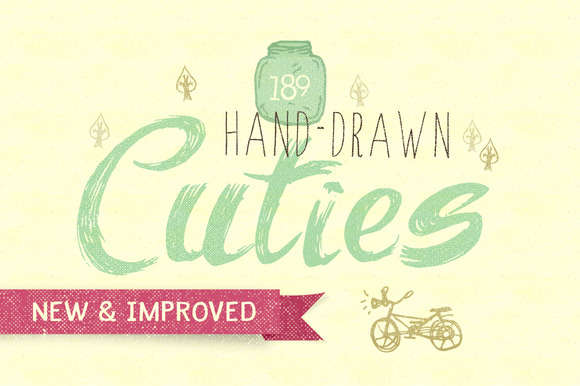 180 Hand-Drawn Cuties