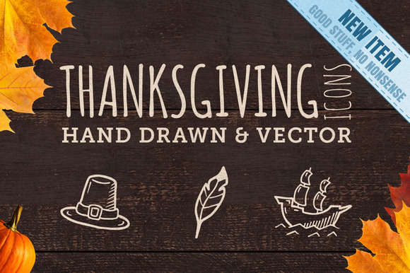 50 Hand Crafted Thanksgiving Icons