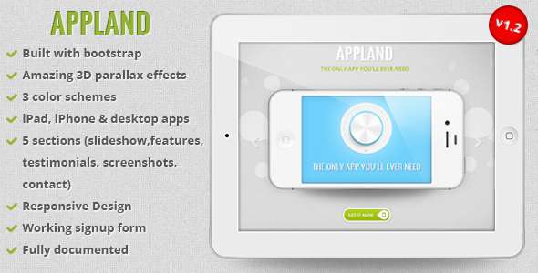 AppLand - Responsive Bootstrap Parallax App Landing Page