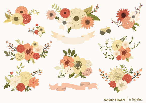 Autumn Flowers Set