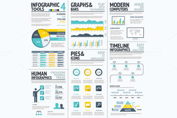Big Flat Color Infographic Elements