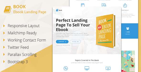 Book - Responsive Ebook Landing Page
