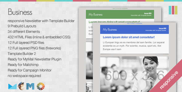 Business - Responsive Newsletter with Template Builder