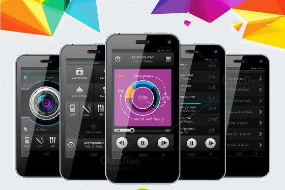 Elements of Infographics with button