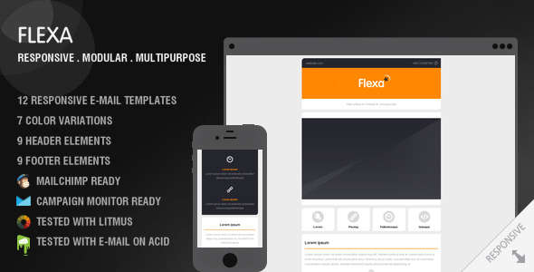 FLEXA - 12 responsive newsletter templates