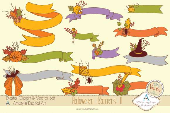 Halloween Banners II. Clipart&Vector