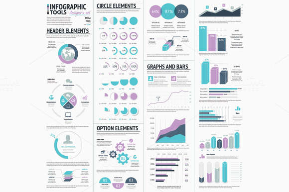 Huge Infographic Vector Elements Set
