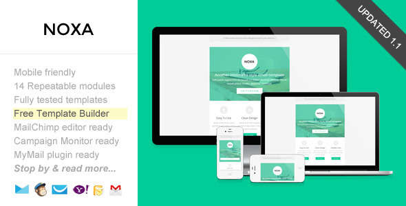 Noxa, Responsive Email with Template Builder