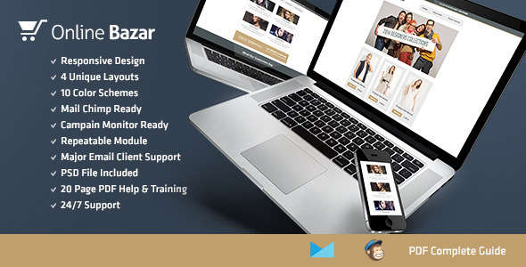 Online Bazar – Responsive E-mail Template