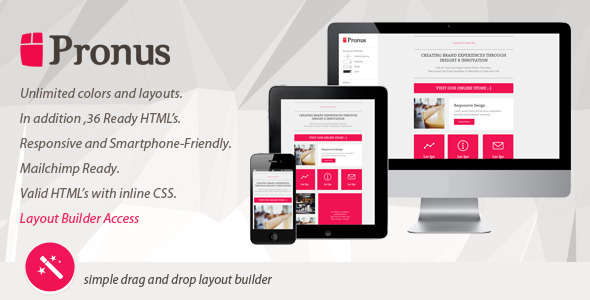 PRONUS - Flat Responsive Email With Layout Builder