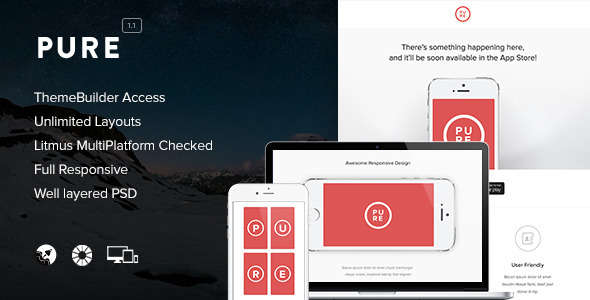 Pure - Responsive Email + Themebuilder Access