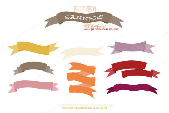 Ribbon Banner PNG Clipart Fall