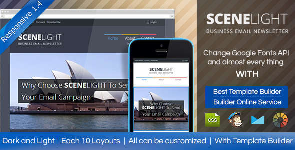 SCENLIGHT - Responsive Email Template With Builder