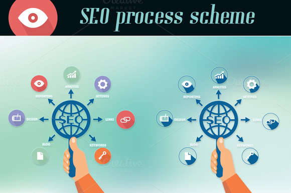 Seo Process vector infographic 3