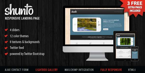 Shunto - Responsive Bootstrap Landing Page