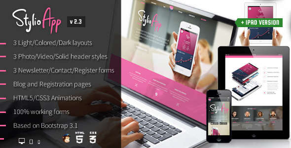 Stylio - Responsive HTML5 App Landing Page