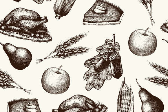 Thanksgiving day vector pattern