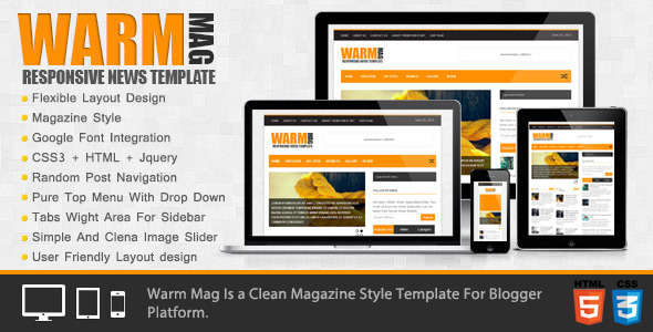 WarmMag - Premium Responsive Blogger Template