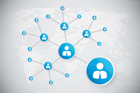 World map connection infographic