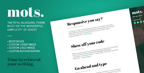 mots. - A tasteful, responsive Ghost Theme